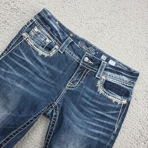 Miss Me JE8015E2R Easy Boot Dark Wash Embellished Jeans Womens 28  31x30